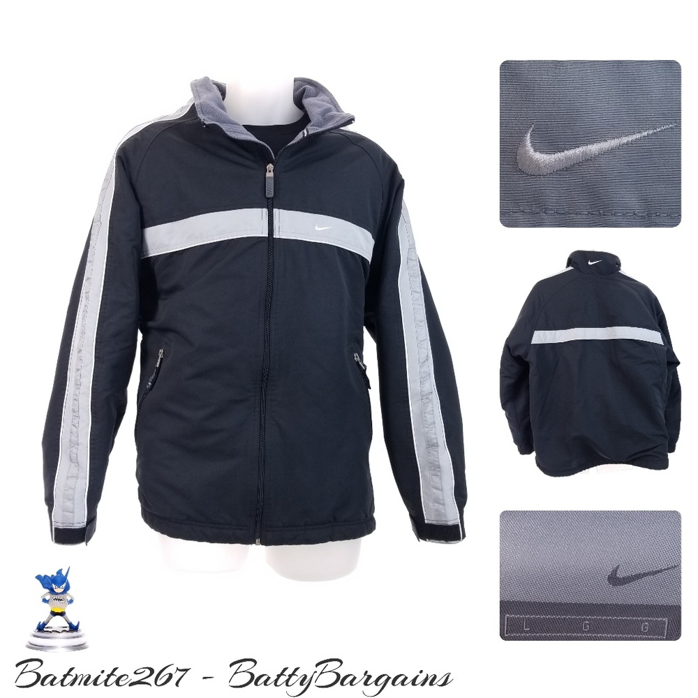 Lg VTG Nike Coat Reflective Stripes Warm Black 90s